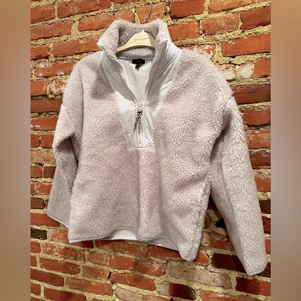 J. Crew.  TEDDY SHERPA HALF-ZIP SWEATSHIRT.  Size XS.